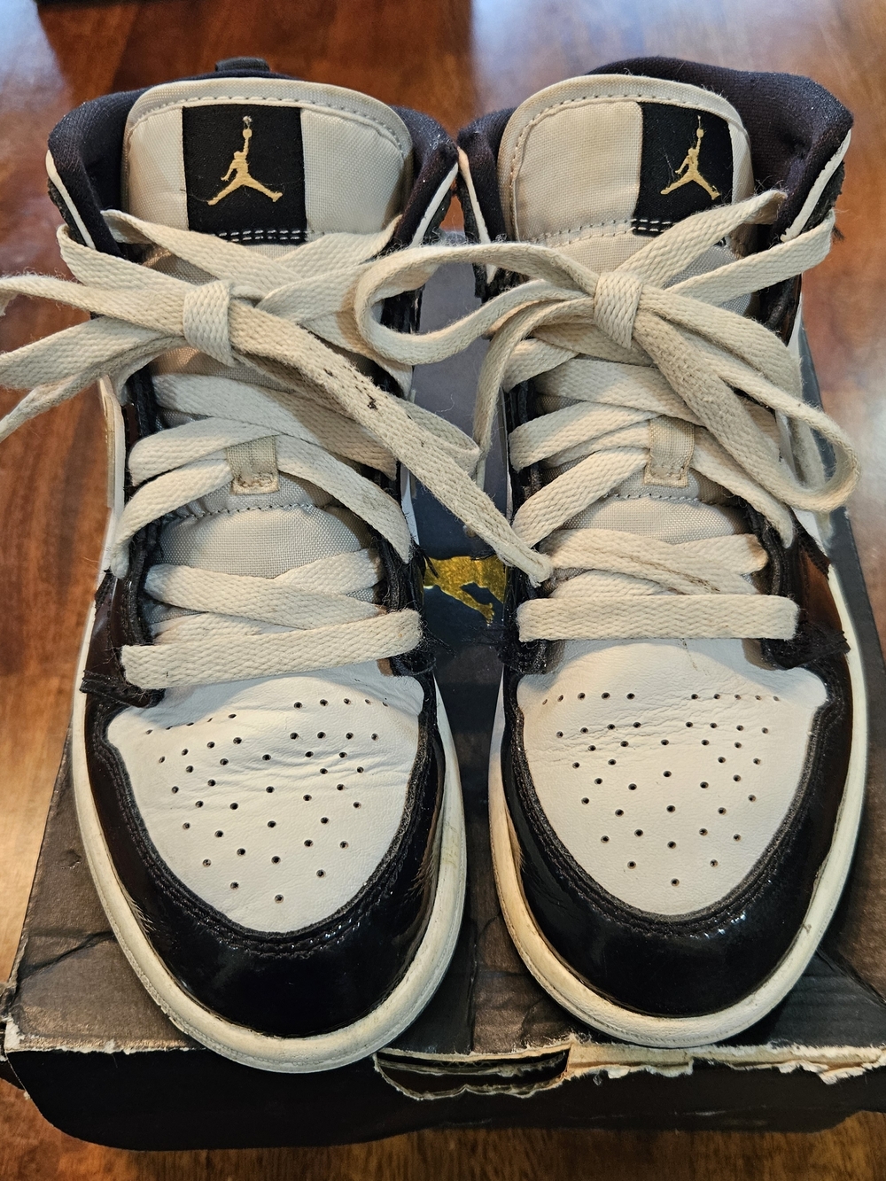 Jordan Kids' High-Top Sneakers in White and Black